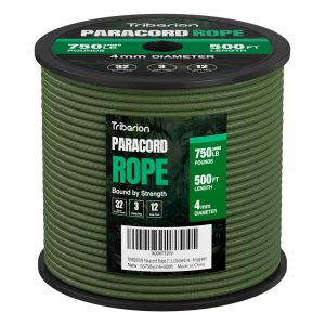 Paracord Rope 1000 lb - 13-Strand Nylon Cord 500ft Parachute Cord - 4MM 5/32" Utility String for Camping Survival Outdoor Gear DIY Bracelet Clothesline Army Green