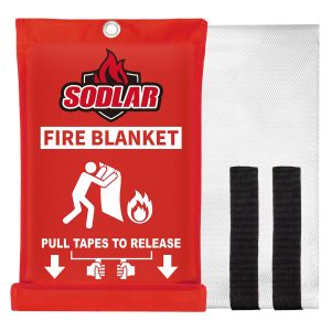 Fire Blanket Emergency for Home Kitchen - 40"x40" Fireproof Safety Protection Fiberglass Flame Retardant Blankets Survival Essential Kit for House Car Camping Outdoor Fireplace Grill BBQ - 1 Pack